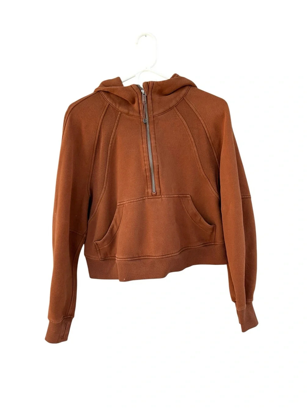 Lululemon Scuba Oversized 1/2 Zip Cropped Hoodie - Copper Brown - Size XS/S